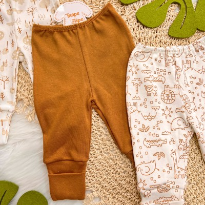 Kit 3 Calças - Floresta, Ferrugem e Safari - Off White e Ferrugem